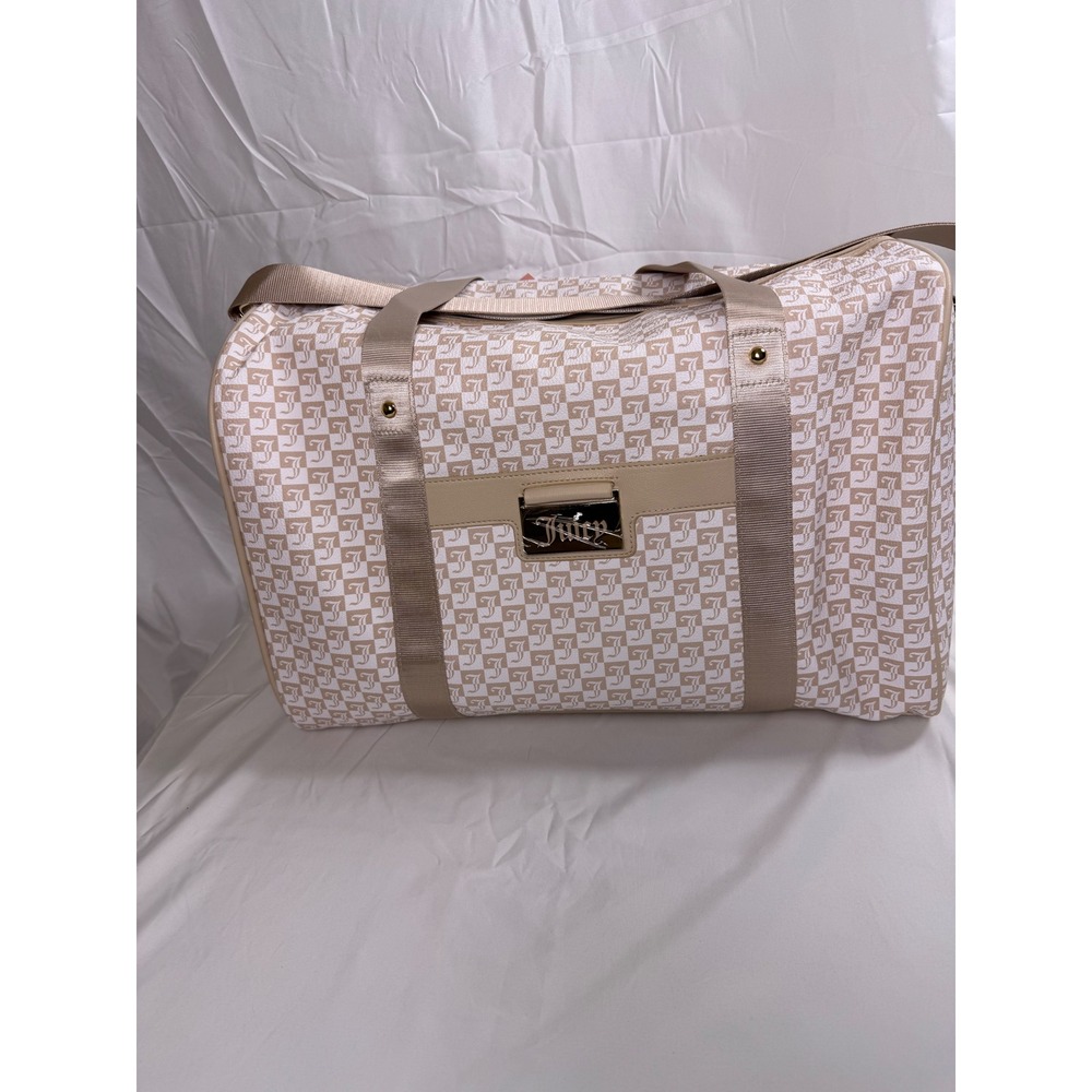 Juicy Couture Miss Juicy Weekender Bag Sandstone Geo Monogram Travel Duffel NWT